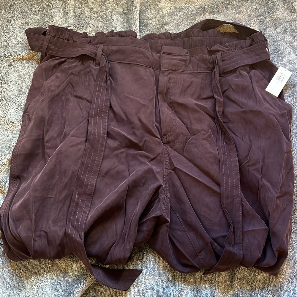 NWT 2x Old Navy Plum Purple High Rise Waist Pants Belted